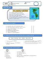 English Worksheet: american continent