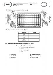 English worksheet: adverbs