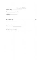 English Worksheet: Intro