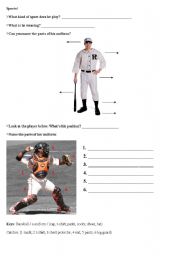 English worksheet: Baseball