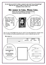 English Worksheet: Monalisa - Reading and Writing activity