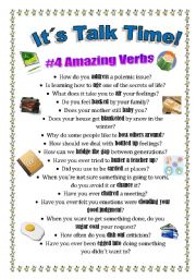 English Worksheet: Talk Time #4 - Amazing Verbs