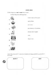 English Worksheet: SCHOOL RULES