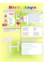 English Worksheet: Birthday