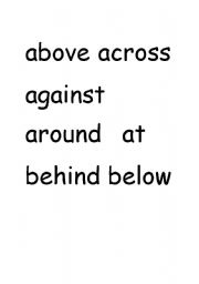 English Worksheet: Prepositions Labels