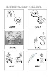 English worksheet: adjectives