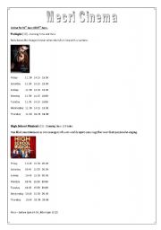 English worksheet: Cinema Times