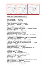 English Worksheet: Prepositions.