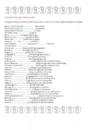 English Worksheet: Comparatives and superlatives.