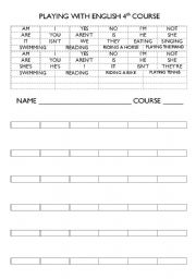 English worksheet: PLAYIN WITH ENGLISH 4th COURSE PRIMARY