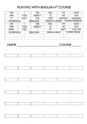 English Worksheet: PLAYIN WITH ENGLISH 4th COURSE PRIMARY