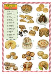 English Worksheet: Cakes and pies -matching