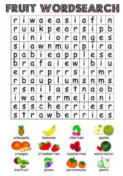 Fruit wordsearch