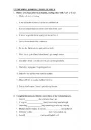 English Worksheet: Expressing wishes