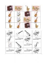 English worksheet: instruments