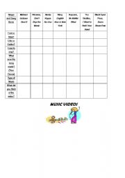 English worksheet: Singer and Song Name