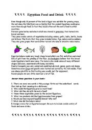 English Worksheet: Egyptian Food and Drink