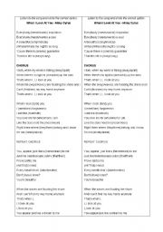 English worksheet: Song Activity - When I look at you - Miley Cyrus