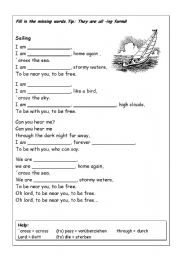 English Worksheet: Listening comprehension- Sailing