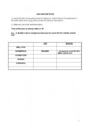 English worksheet: Job descriptions