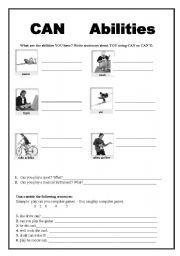 English Worksheet: CAN Abilities