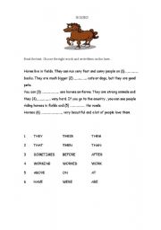 English worksheet: HORSES