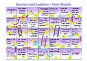 Snakes and ladders game - Past Simple