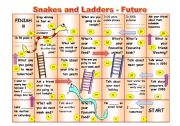 English Worksheet: Snakes and Ladders game: future tense