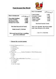 English Worksheet: Food Around the World