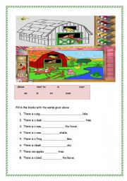 English Worksheet: prepositions : in- on- under- above- next to- bear- over
