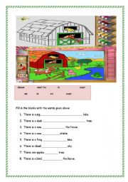 prepositions : in- on- under- above- next to- bear- over