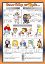 English Worksheet: DESCRIBING PEOPLE...