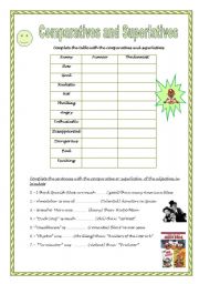 English Worksheet: COMPARATIVES AND SUPERLATIVES