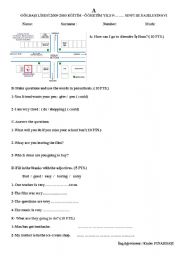 English Worksheet: intermediate level exam