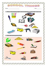 English worksheet: School things