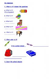 English worksheet: classroom