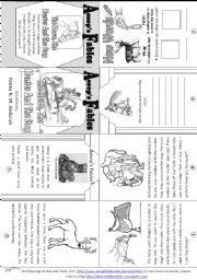 English Worksheet: Aesops Fables: The Horse, The Hunter and The Stug [ Mini-book ]