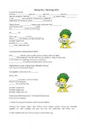 English Worksheet:     Waving Flag - World Cup 2010