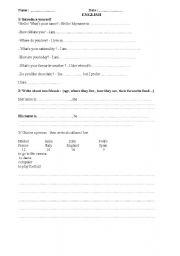 English Worksheet: Introduce yourself