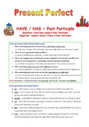 English Worksheet: Present Perfect - Grammar Guide and exercises