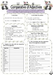 English Worksheet: COMPARATIVE OF ADJECTIVES EXERCISES