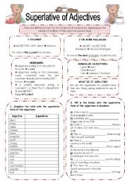 English Worksheet: SUPERLATIVE OF ADJECTIVES EXERCISES