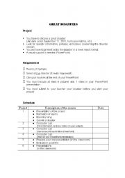 English Worksheet: Great Disaster