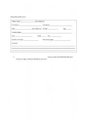 English worksheet: Practice Form