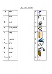 English Worksheet: Furniture