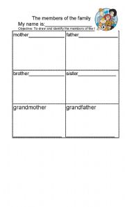 English worksheet: The members of the family