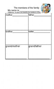 English Worksheet: The members of the family