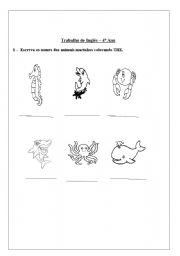 English worksheet: animals