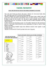 English Worksheet: ZAKUMI, the mascot