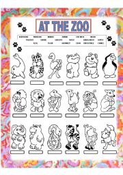 English Worksheet: at the zoo